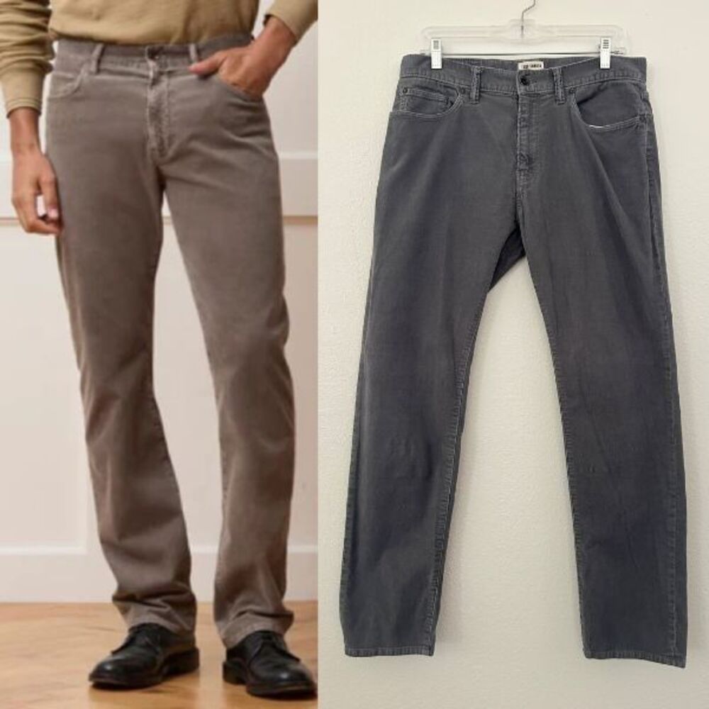 Todd Snyder Straight Fit Corduroy Pants Gray Minimalist Career City Men's 32x32